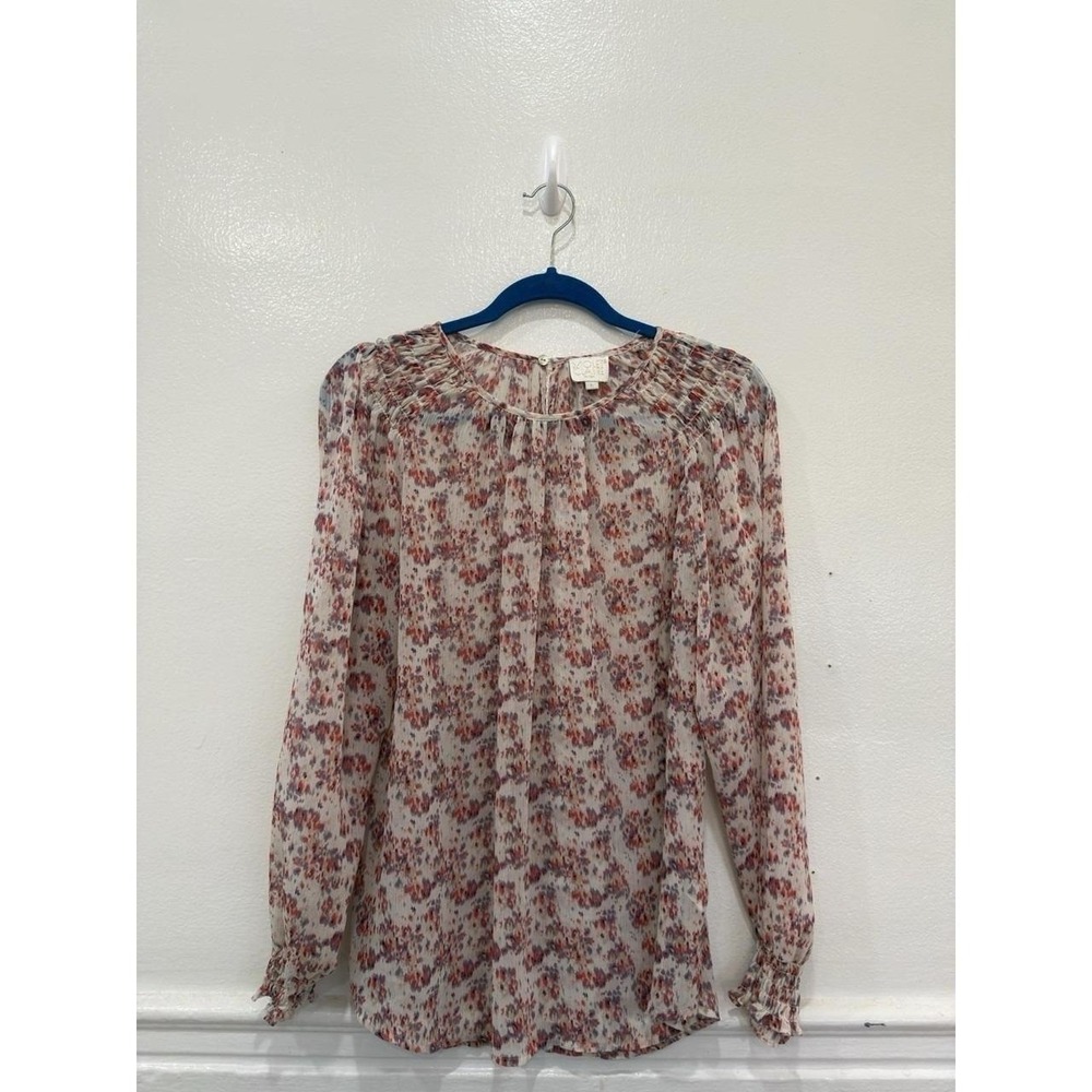 Violet & Claire Women's Floral Casual Blouse Long Sleeve Boho Top Size L